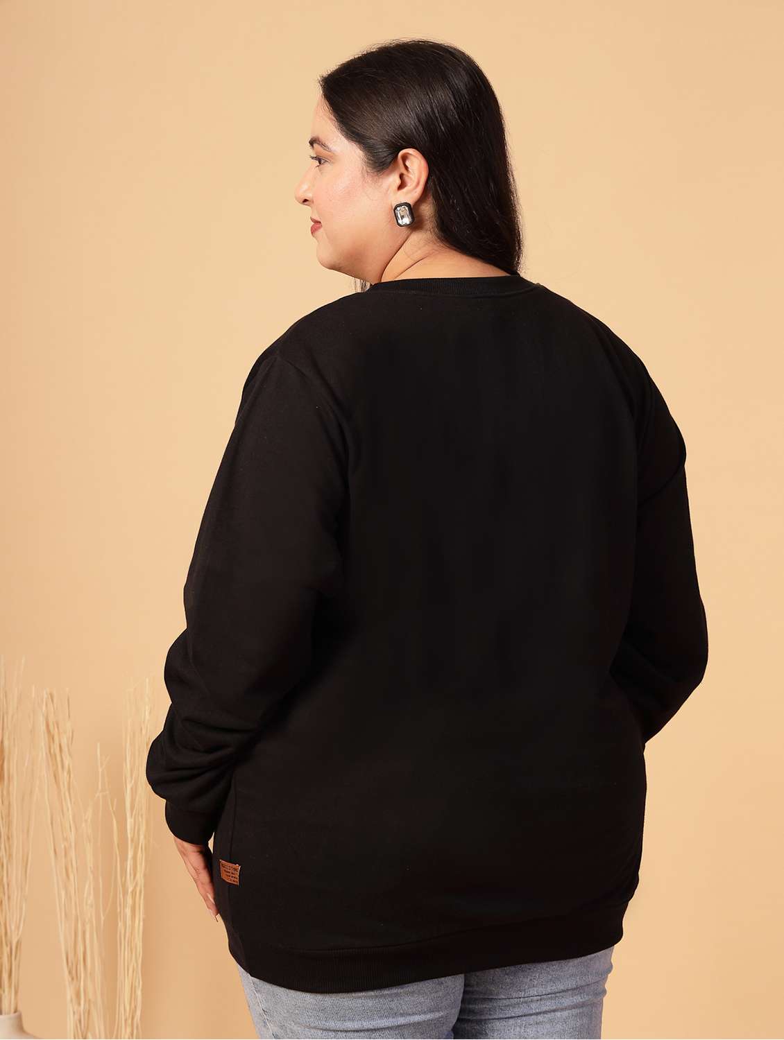 women plus size solid long sleeves sweatshirt - 21686022 -  Standard Image - 3
