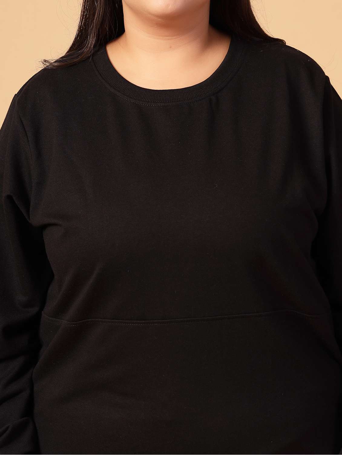 women plus size solid long sleeves sweatshirt - 21686022 -  Standard Image - 5