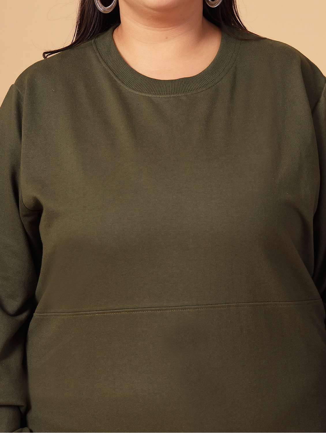 women plus size solid long sleeves sweatshirt - 21686024 -  Standard Image - 5
