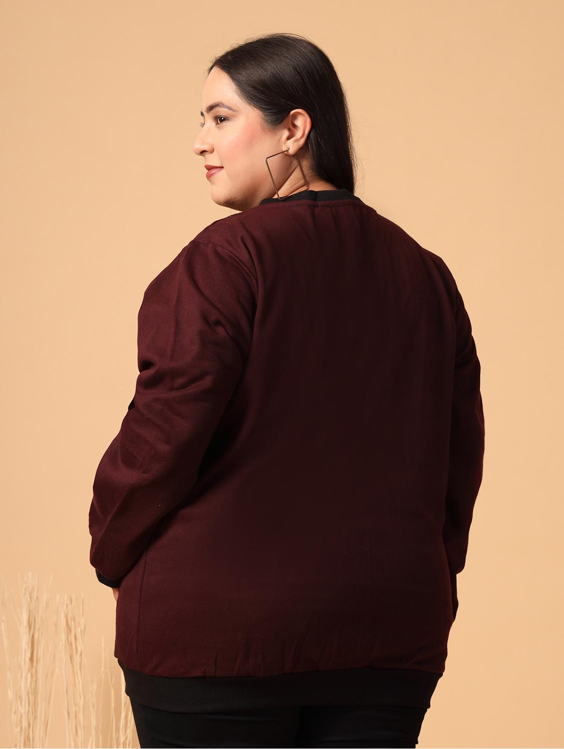 women plus size solid long sleeves jacket - 21686026 - Standard Image - 3