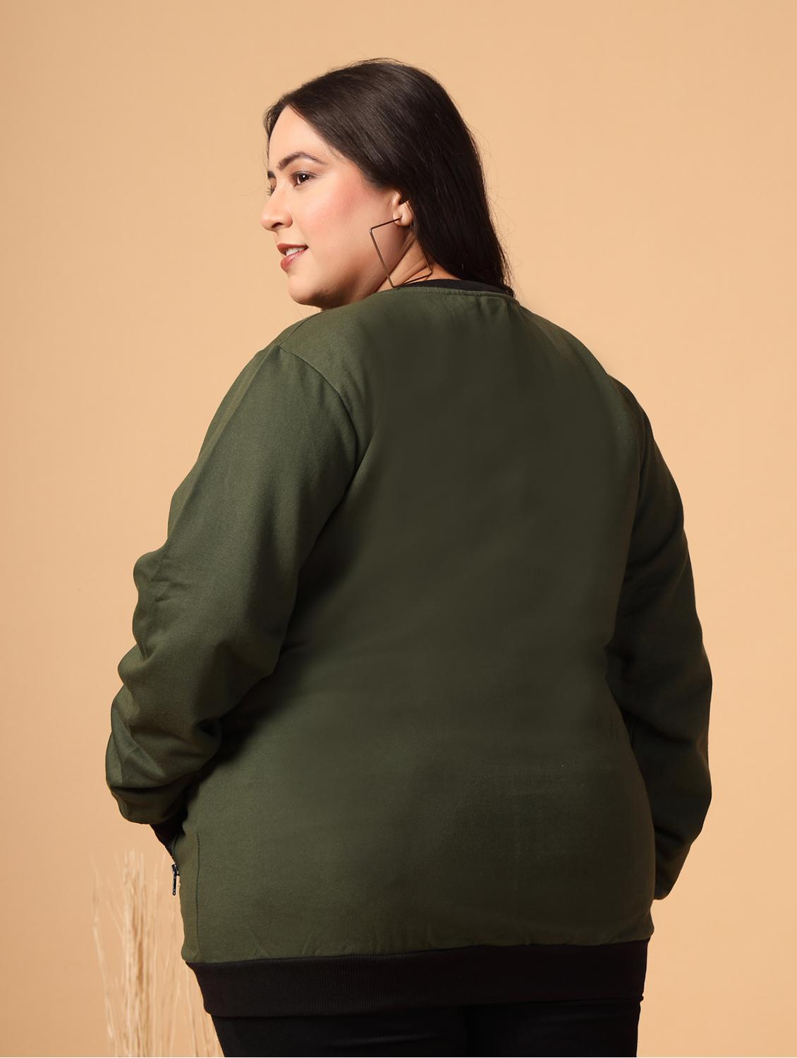 women plus size solid long sleeves jacket - 21686028 - Standard Image - 3