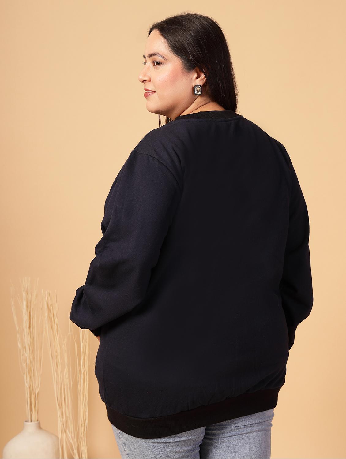 women plus size solid long sleeves jacket - 21686029 - Standard Image - 3