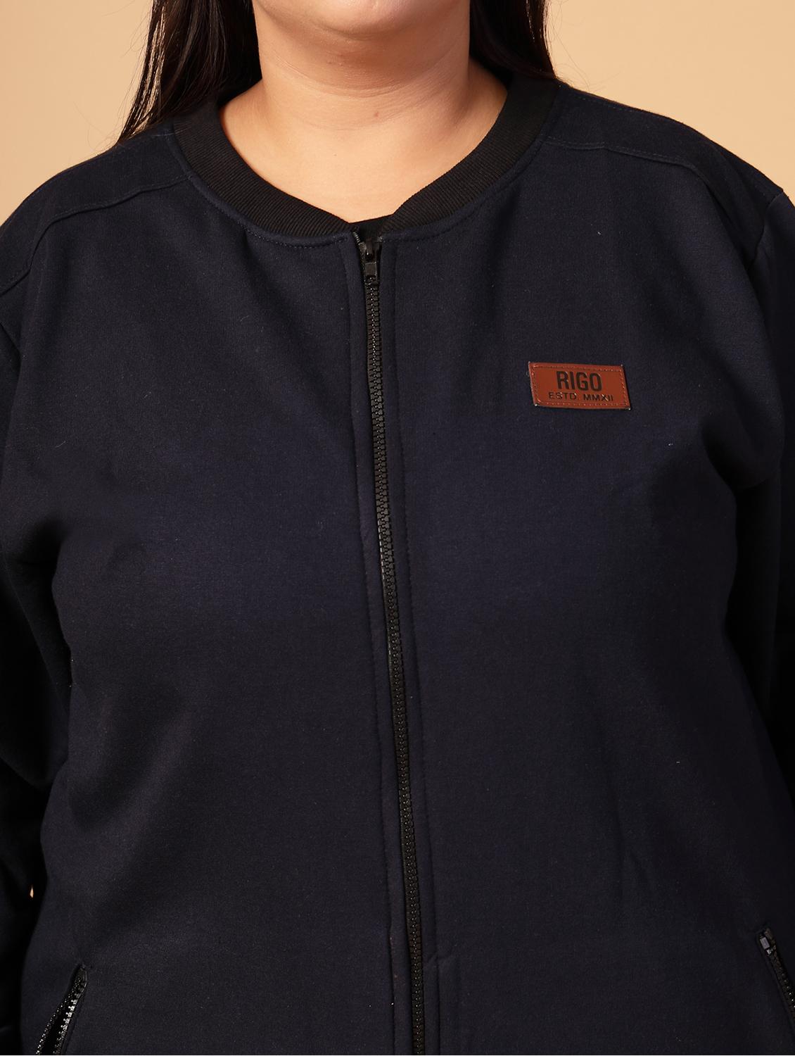 women plus size solid long sleeves jacket - 21686029 - Standard Image - 5