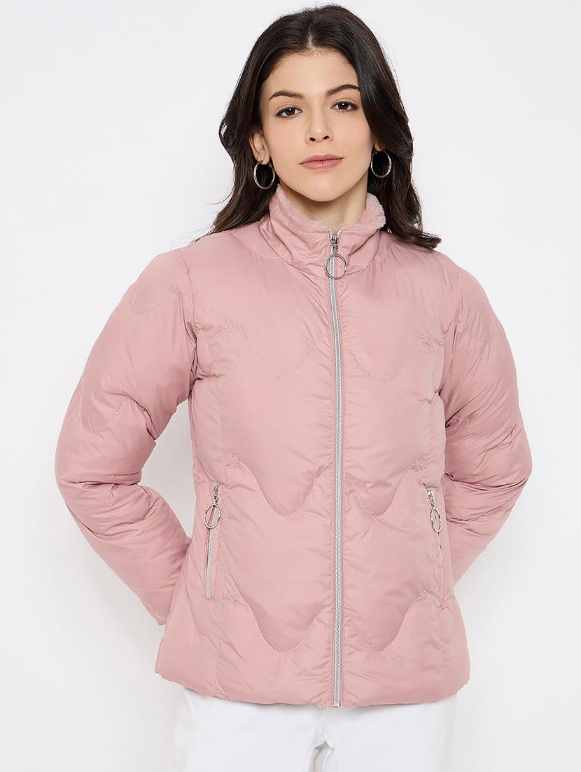 women solid long sleeves puffer jacket - 21686055 - Zoom Image - 0