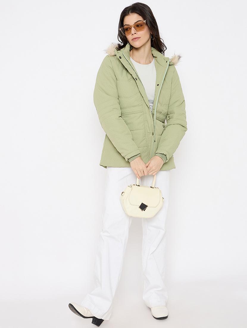 women printed fur detailed hooded parka jacket - 21686060 - Standard Image - 3