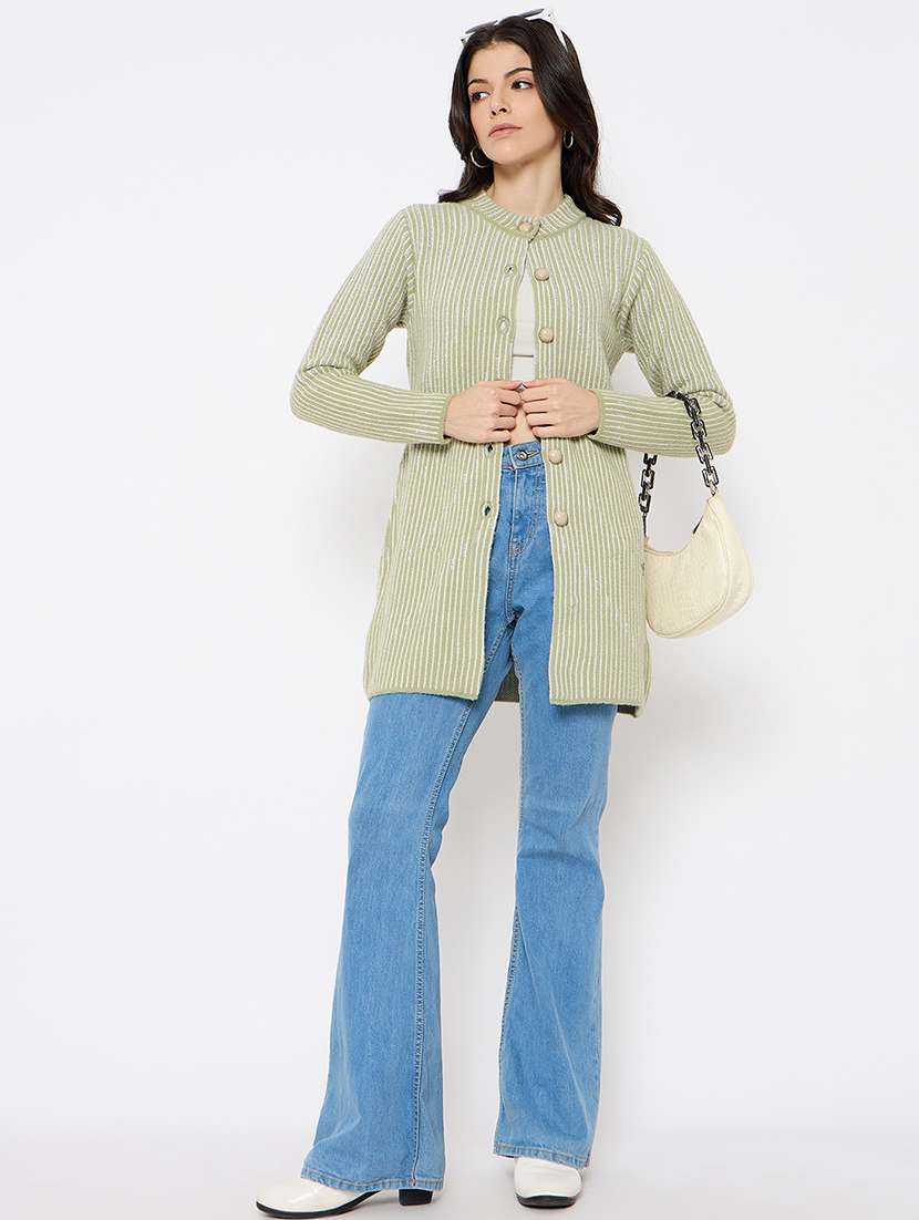 women self designed long sleeves cardigan - 21686067 - Standard Image - 3