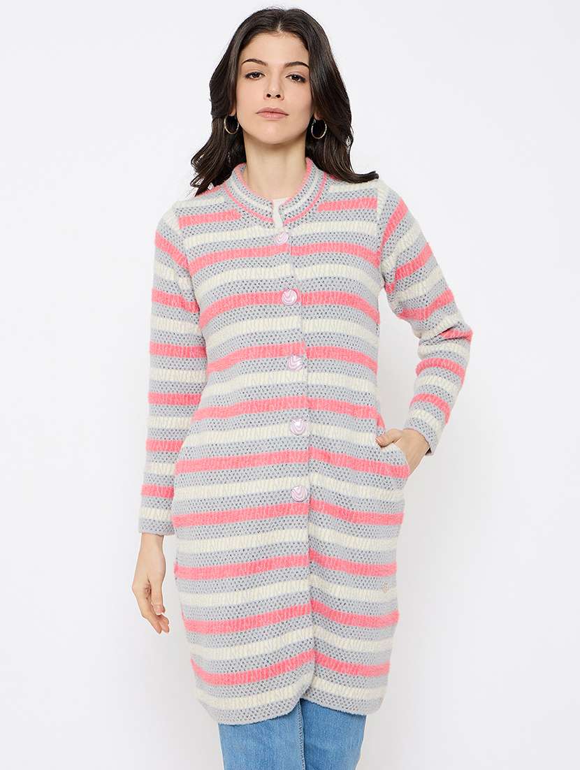 women self designed long sleeves cardigan