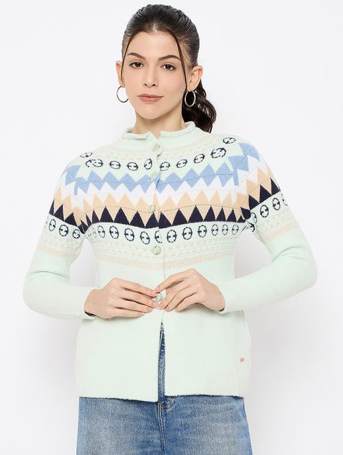 women self designed long sleeves cardigan - 21686083 - Standard Image - 0