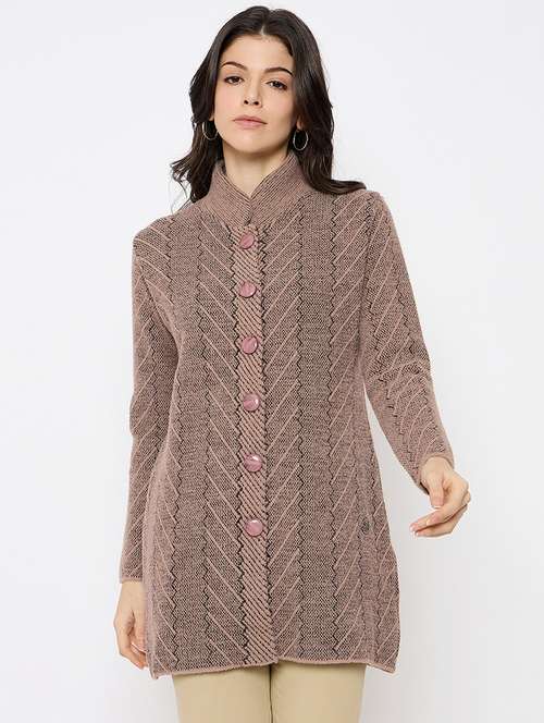 women self designed long sleeves cardigan - 21686084 -  Standard Image - 0