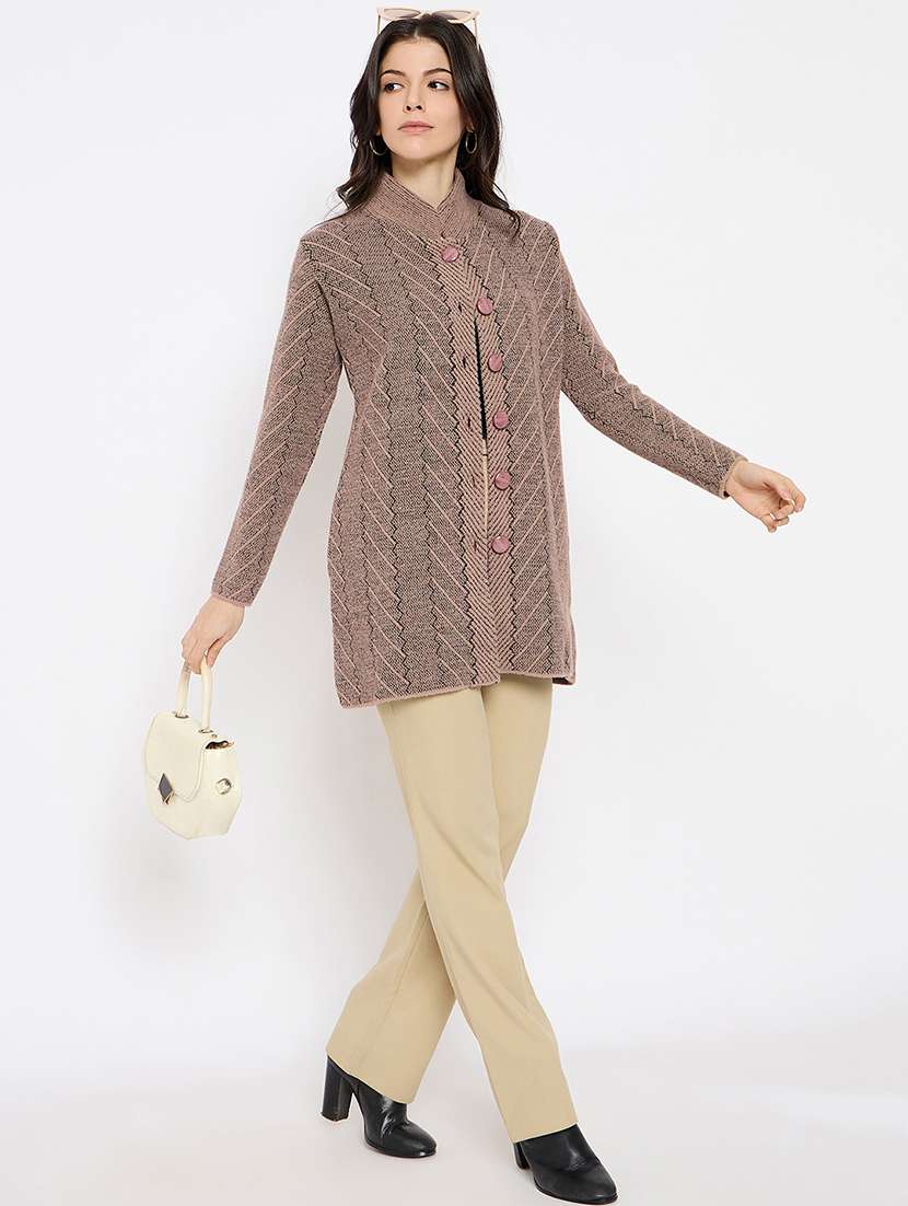 women self designed long sleeves cardigan - 21686084 -  Standard Image - 3