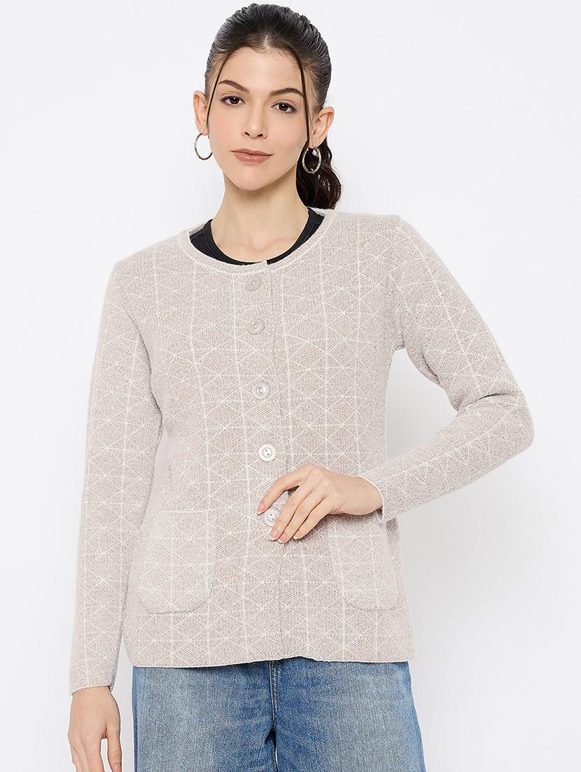 women self designed long sleeves cardigan - 21686086 - Zoom Image - 0