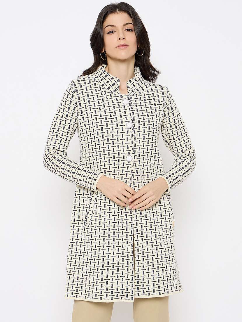 women self designed long sleeves cardigan