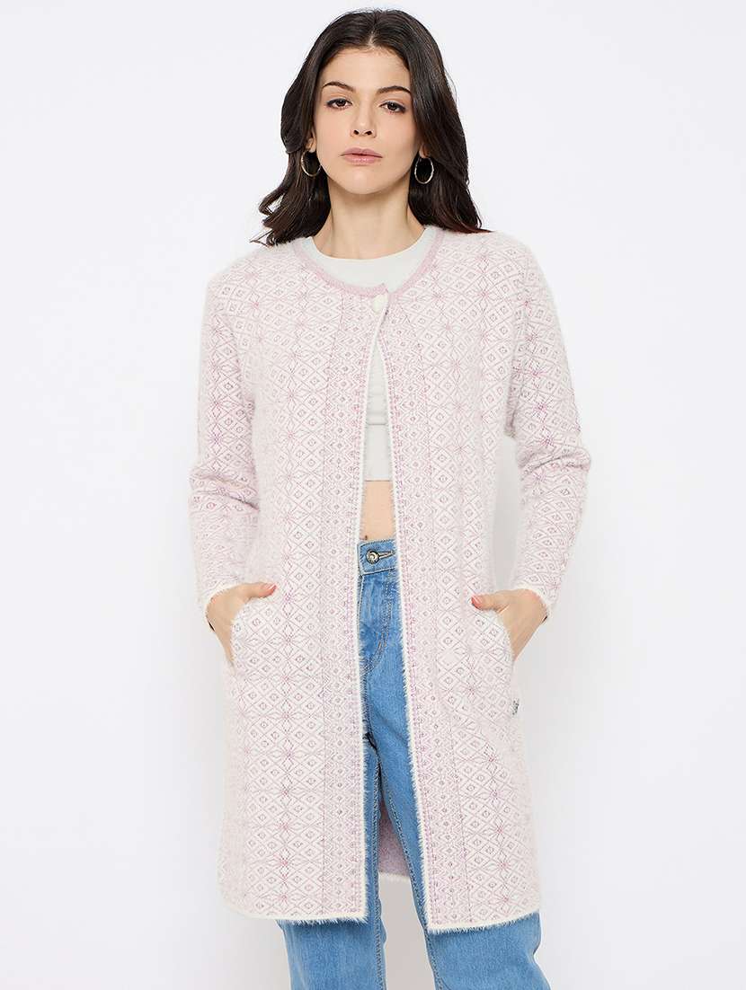 women self designed long sleeves cardigan