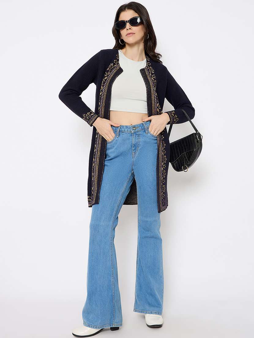 women self designed long sleeves long shrug - 21686091 -  Standard Image - 3