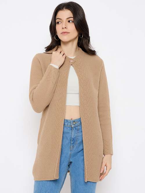 women self designed long sleeves long shrug - 21686092 -  Standard Image - 0