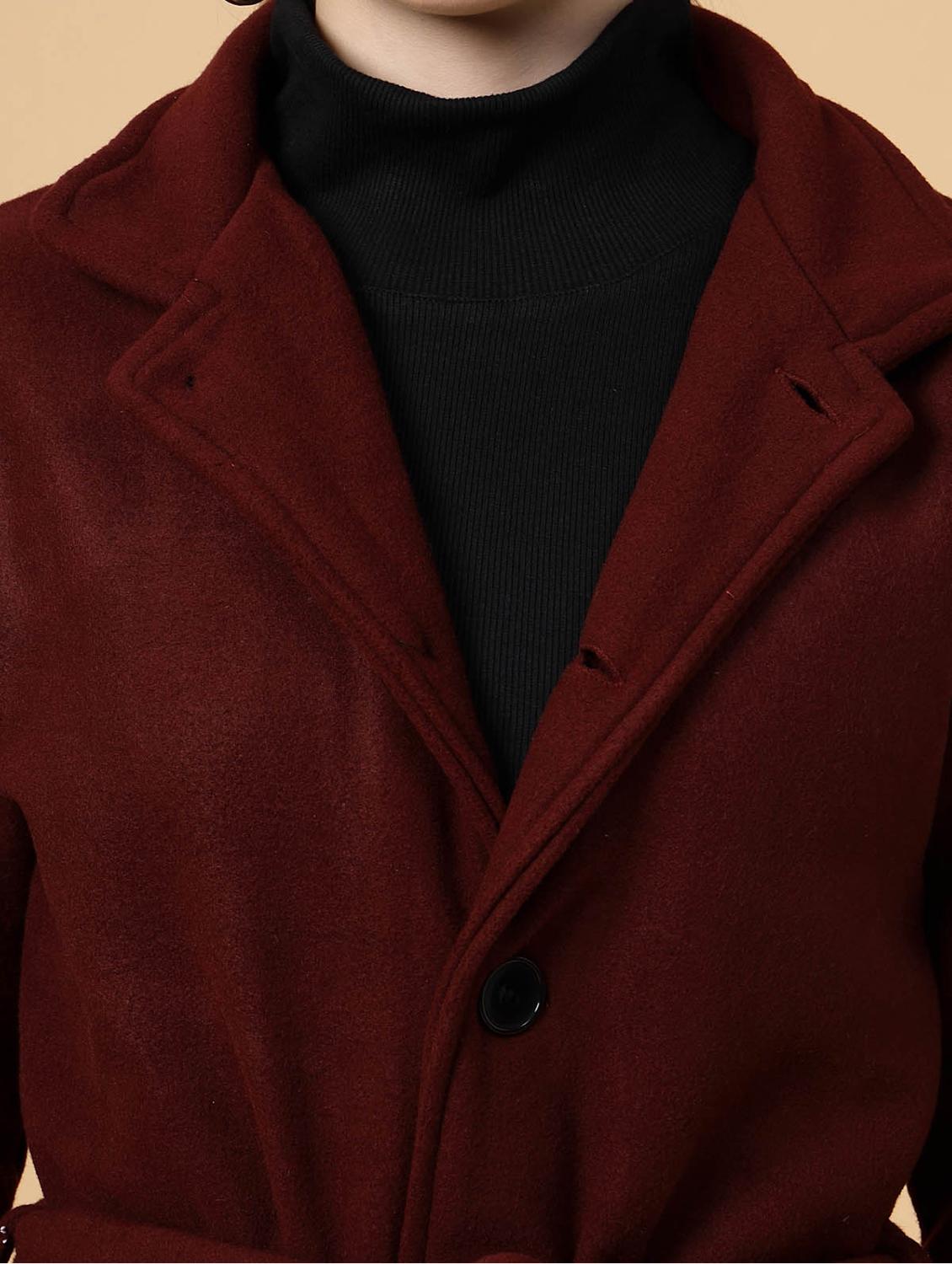 women solid long sleeves trench coat - 21686186 - Standard Image - 5