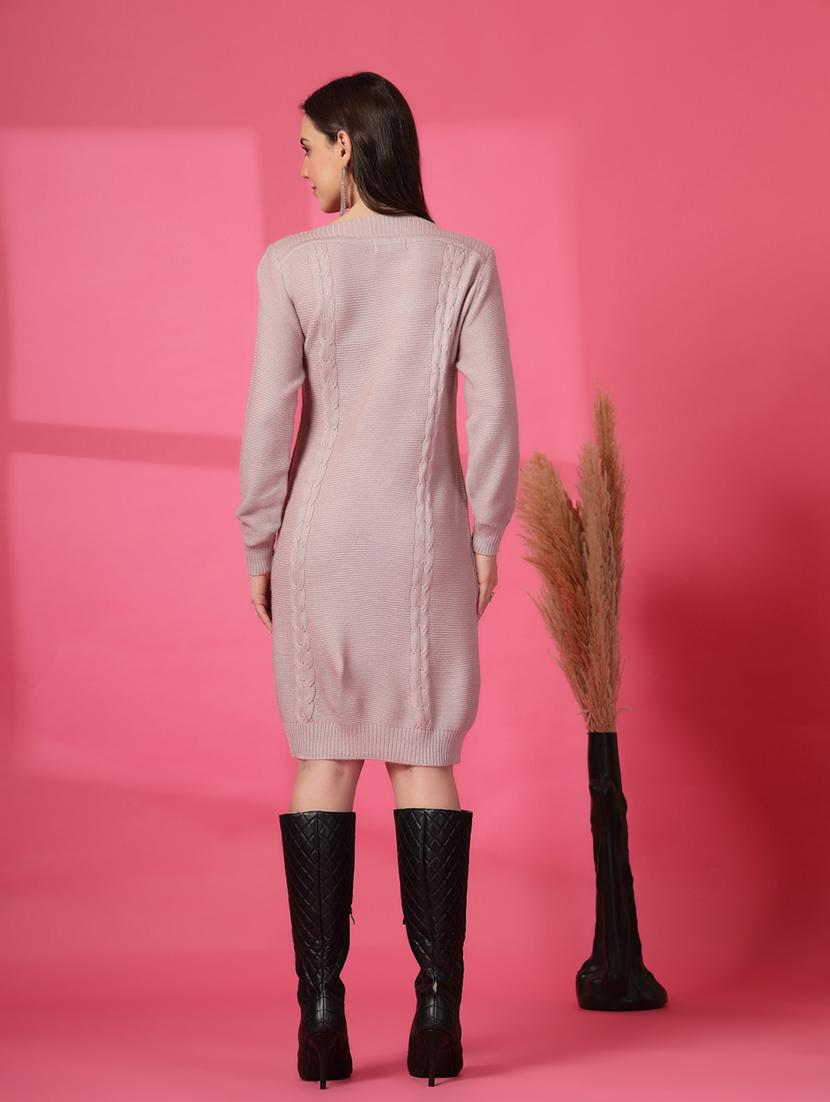 women self designed long sleeves winter wear dress - 21686302 - Standard Image - 3