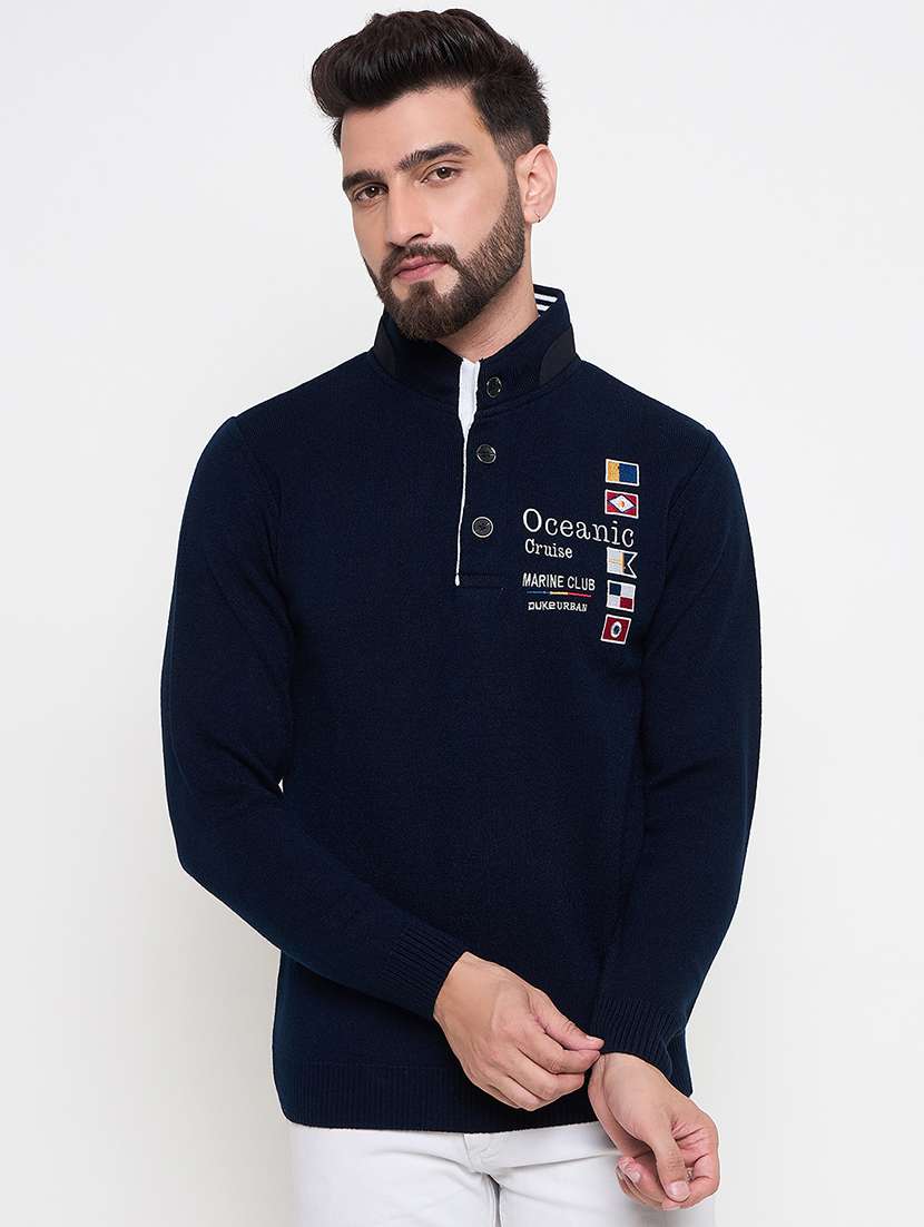 men long sleeves plain pullover - 21686318 -  Zoom Image - 0