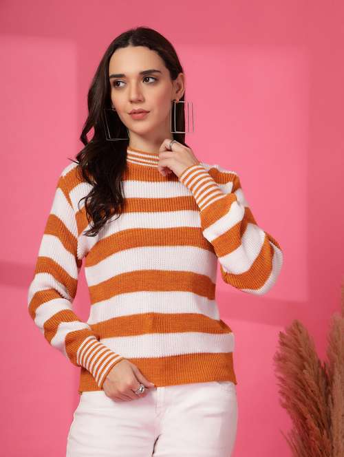 women striped long sleeves pullover - 21686325 -  Standard Image - 0