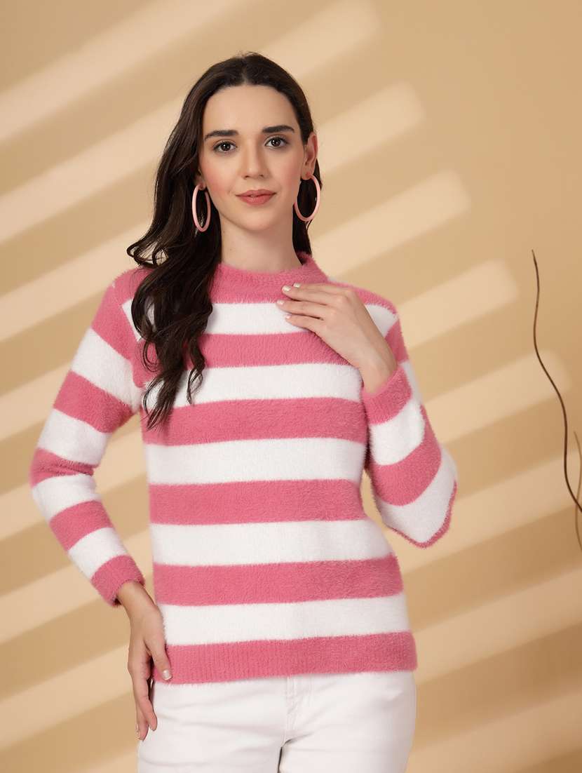 women striped long sleeves pullover - 21686328 - Zoom Image - 0