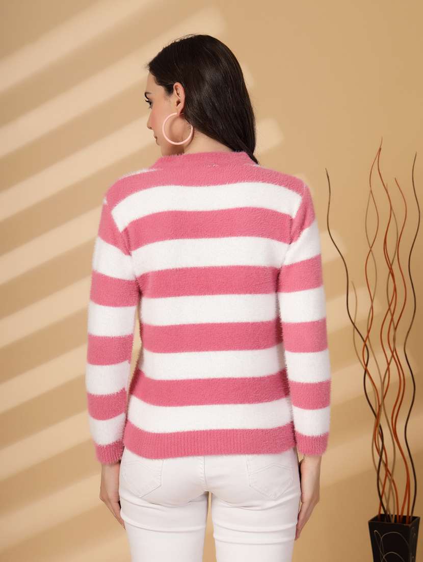women striped long sleeves pullover - 21686328 - Standard Image - 3