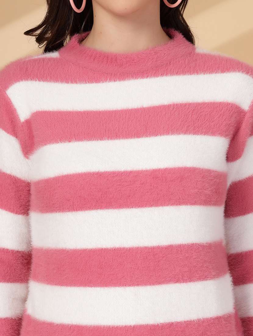women striped long sleeves pullover - 21686328 - Standard Image - 5