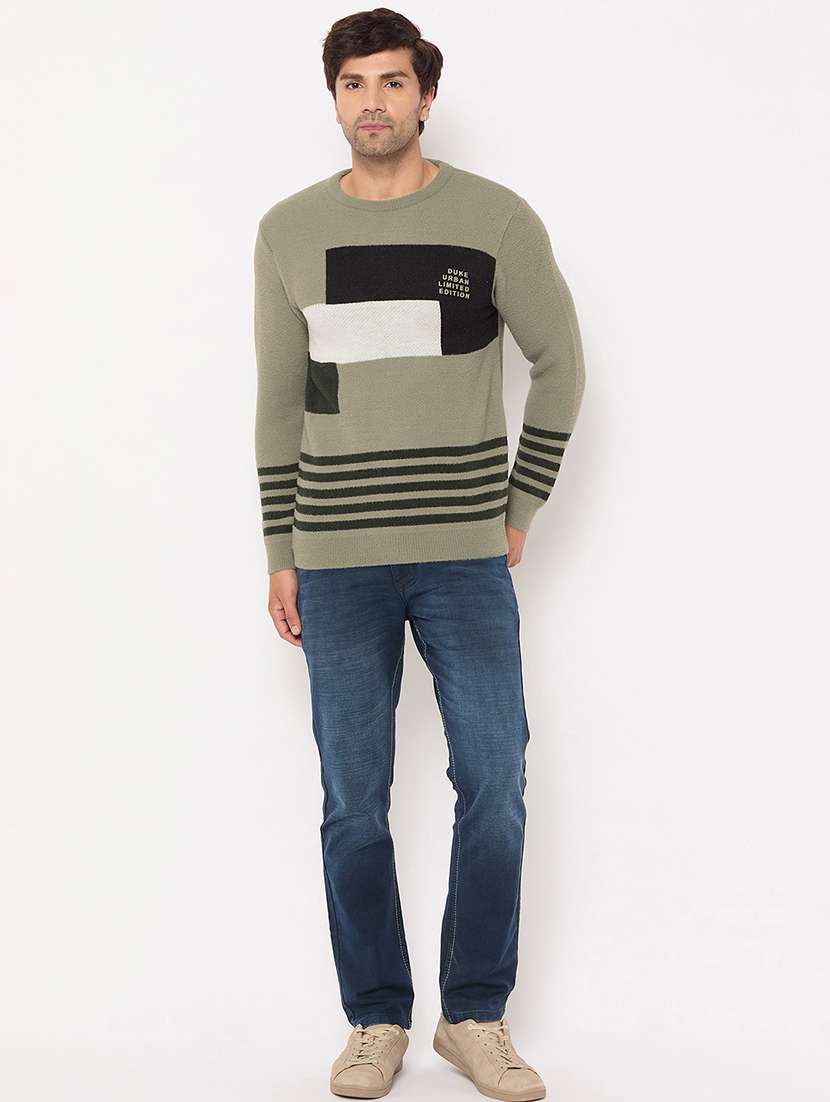 men long sleeves self design pullover - 21686340 -  Standard Image - 3