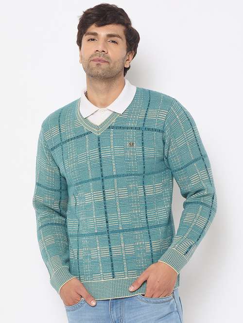 men long sleeves checkered pullover - 21686348 -  Standard Image - 0