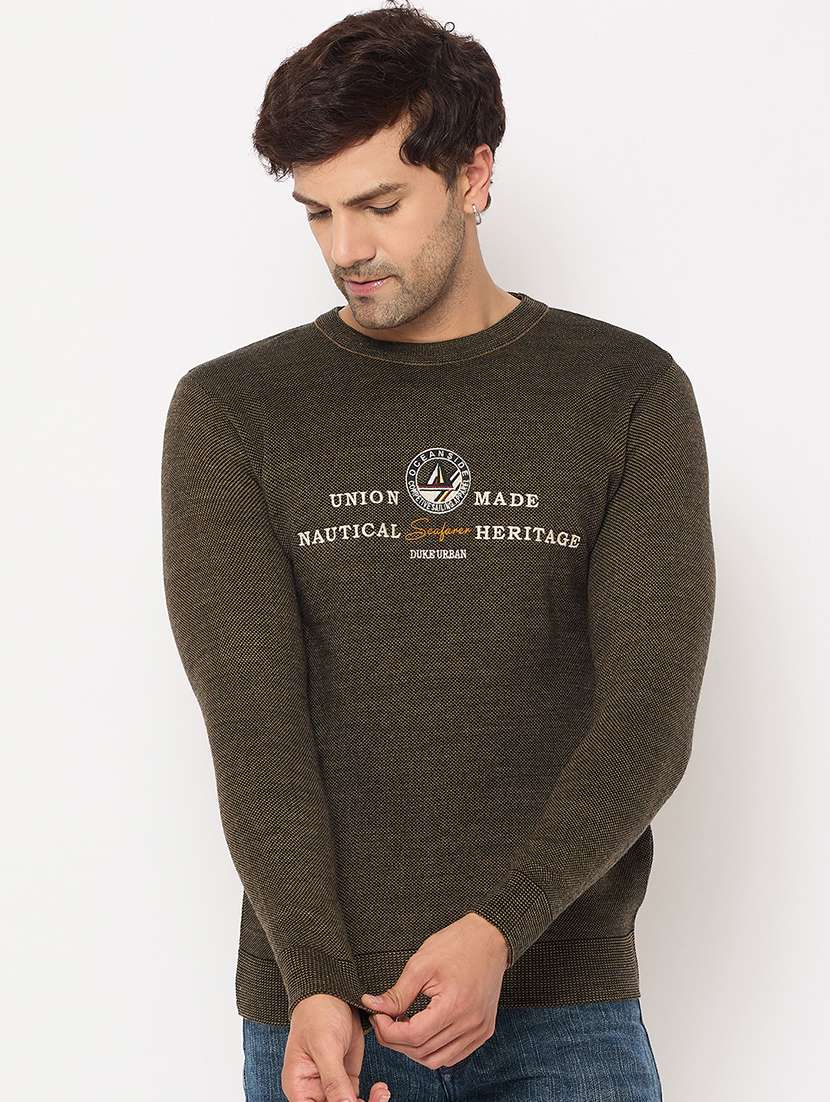 men long sleeves typographic pullover - 21686355 - Zoom Image - 0