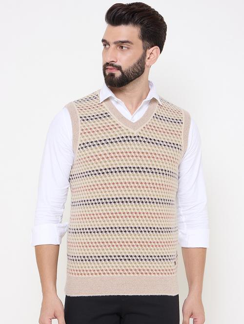 men self designed sleeveless pullover - 21686363 - Standard Image - 0