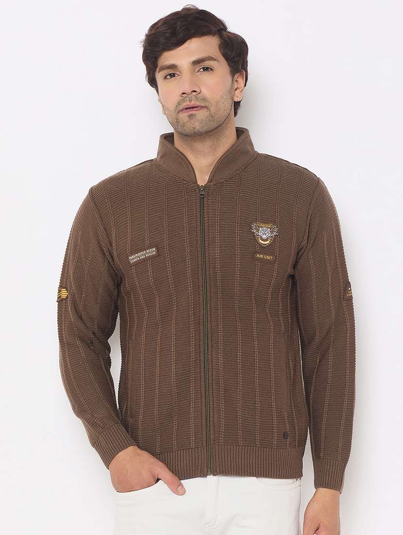 men long sleeves plain cardigan - 21686365 -  Zoom Image - 0