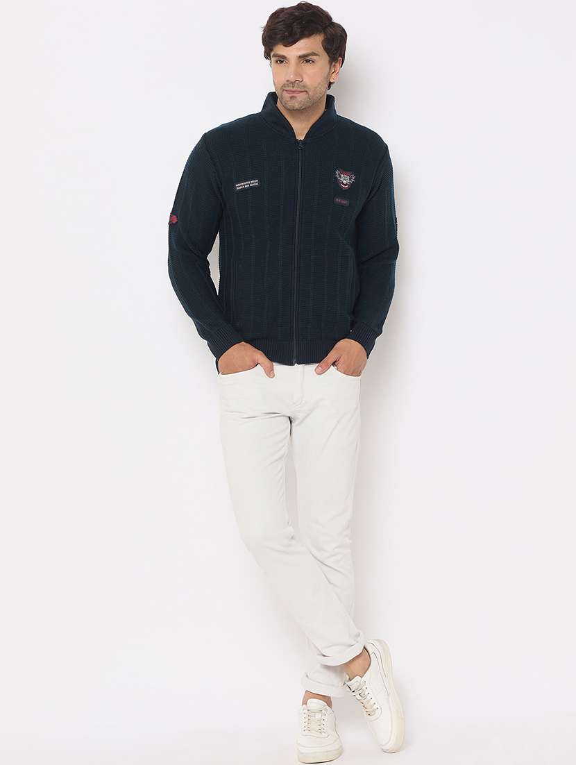 men long sleeves plain cardigan - 21686366 - Standard Image - 3
