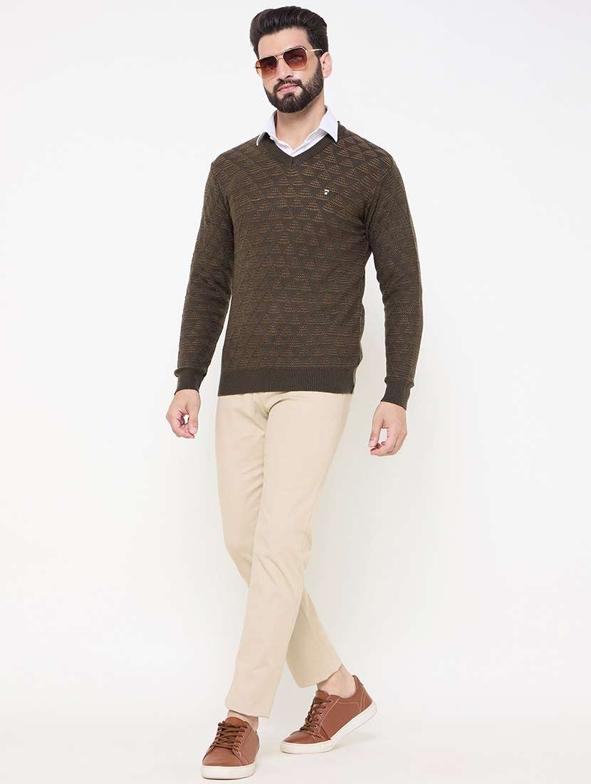 men long sleeves self design pullover - 21686372 -  Standard Image - 3