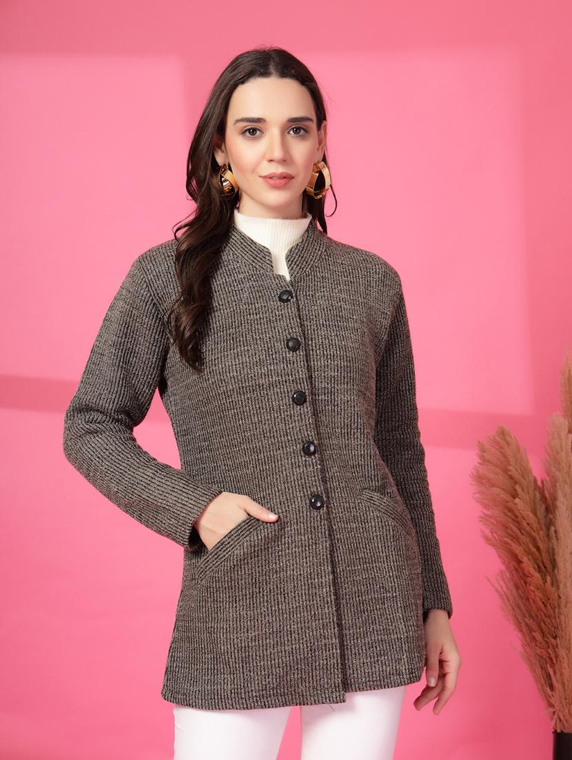 women sellf designed long sleeves cardigan - 21686380 - Zoom Image - 0