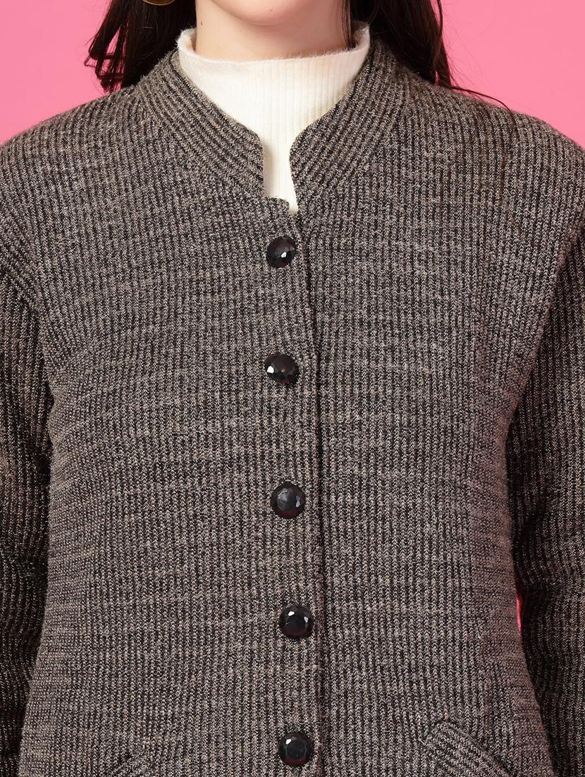 women sellf designed long sleeves cardigan - 21686380 - Standard Image - 5