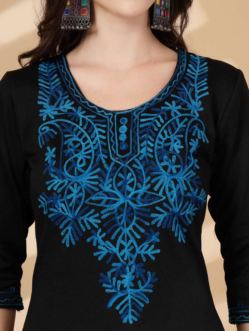 women embroidered winter wear suit set - 21686398 -  Standard Image - 5