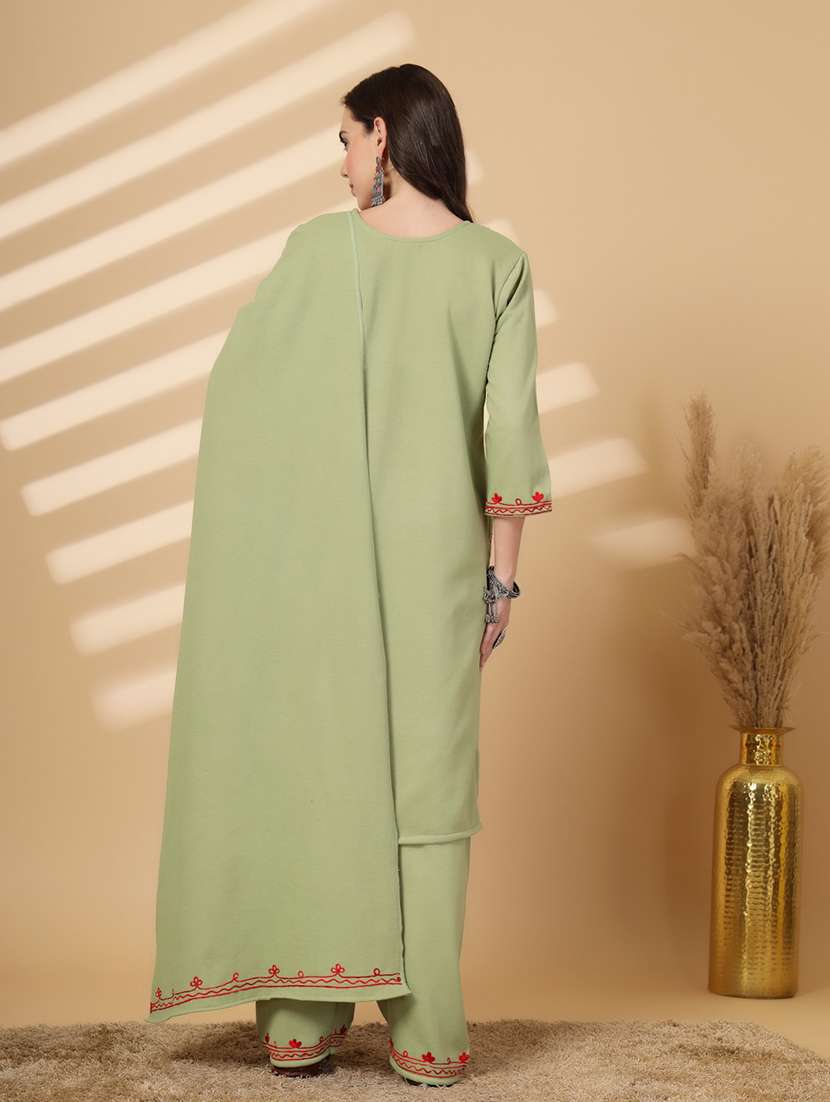 women embroidered winter wear suit set - 21686400 -  Standard Image - 3