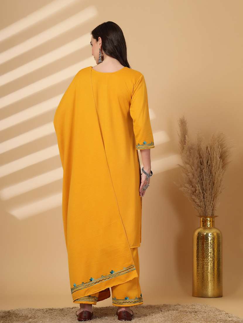 women embroidered winter wear suit set - 21686401 -  Standard Image - 3