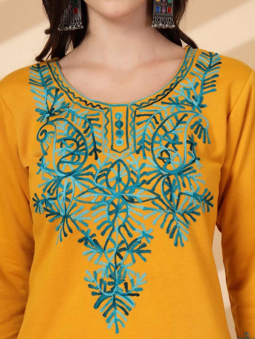 women embroidered winter wear suit set - 21686401 -  Standard Image - 5