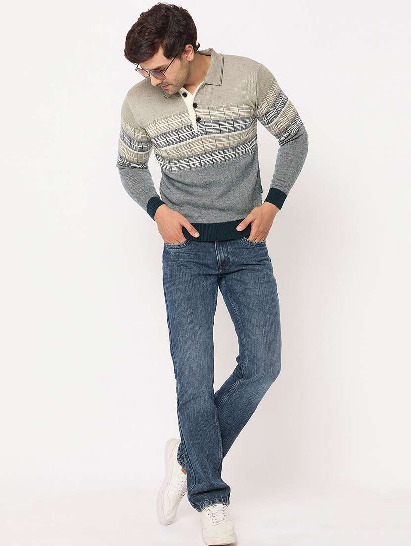 men long sleeves self design pullover - 21686403 -  Standard Image - 3