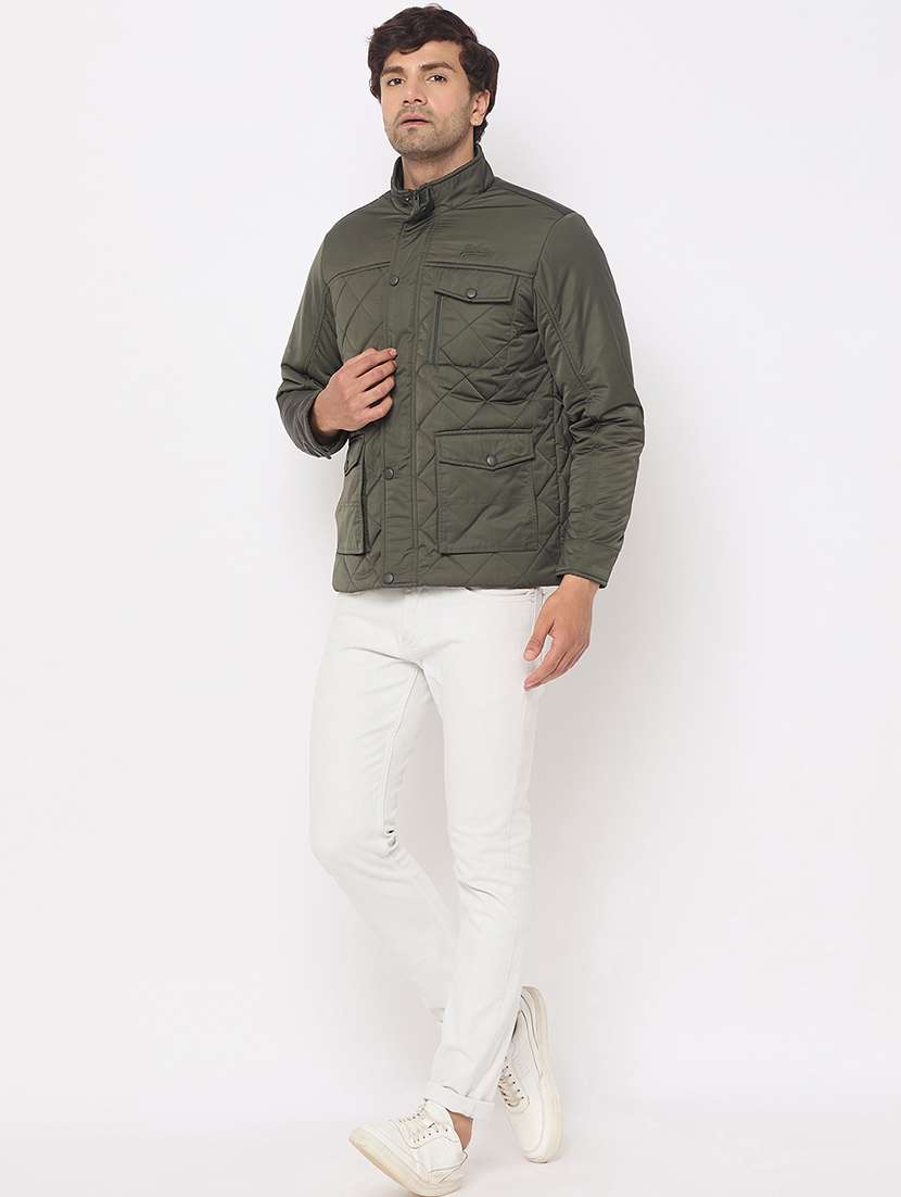 men long sleeves solid puffer jacket - 21686404 -  Standard Image - 3