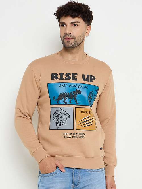 men long sleeves front print sweatshirt - 21686406 -  Standard Image - 0
