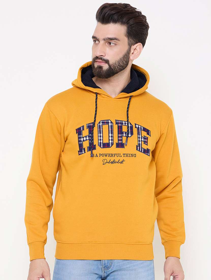 men long sleeves chest print sweatshirt