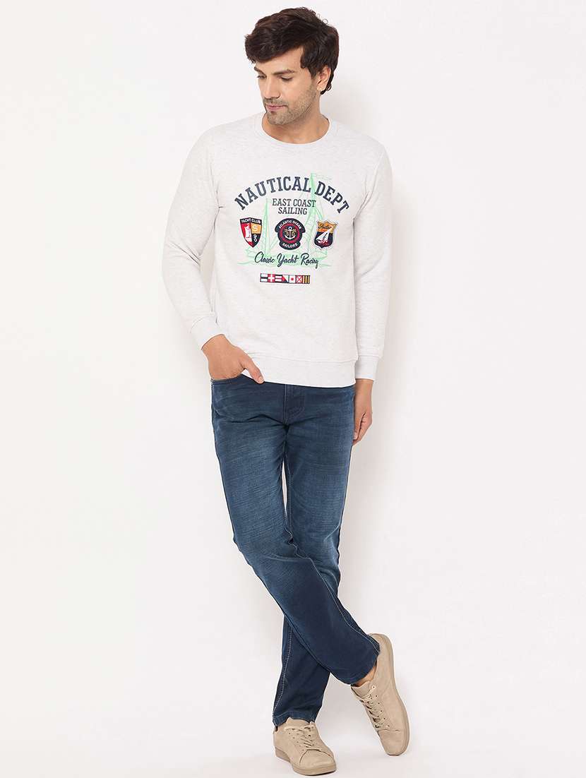 men long sleeves front print sweatshirt - 21686410 - Standard Image - 3