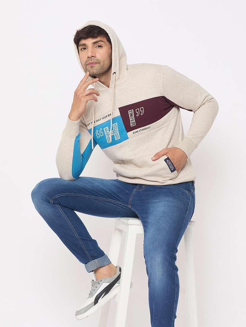 men long sleeves color block sweatshirt - 21686411 -  Standard Image - 3