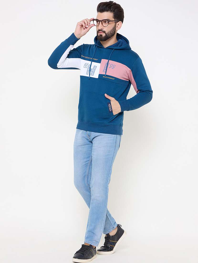 men long sleeves color block sweatshirt - 21686412 -  Standard Image - 3