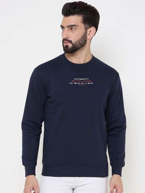 men long sleeves chest print sweatshirt - 21686420 -  Standard Image - 0