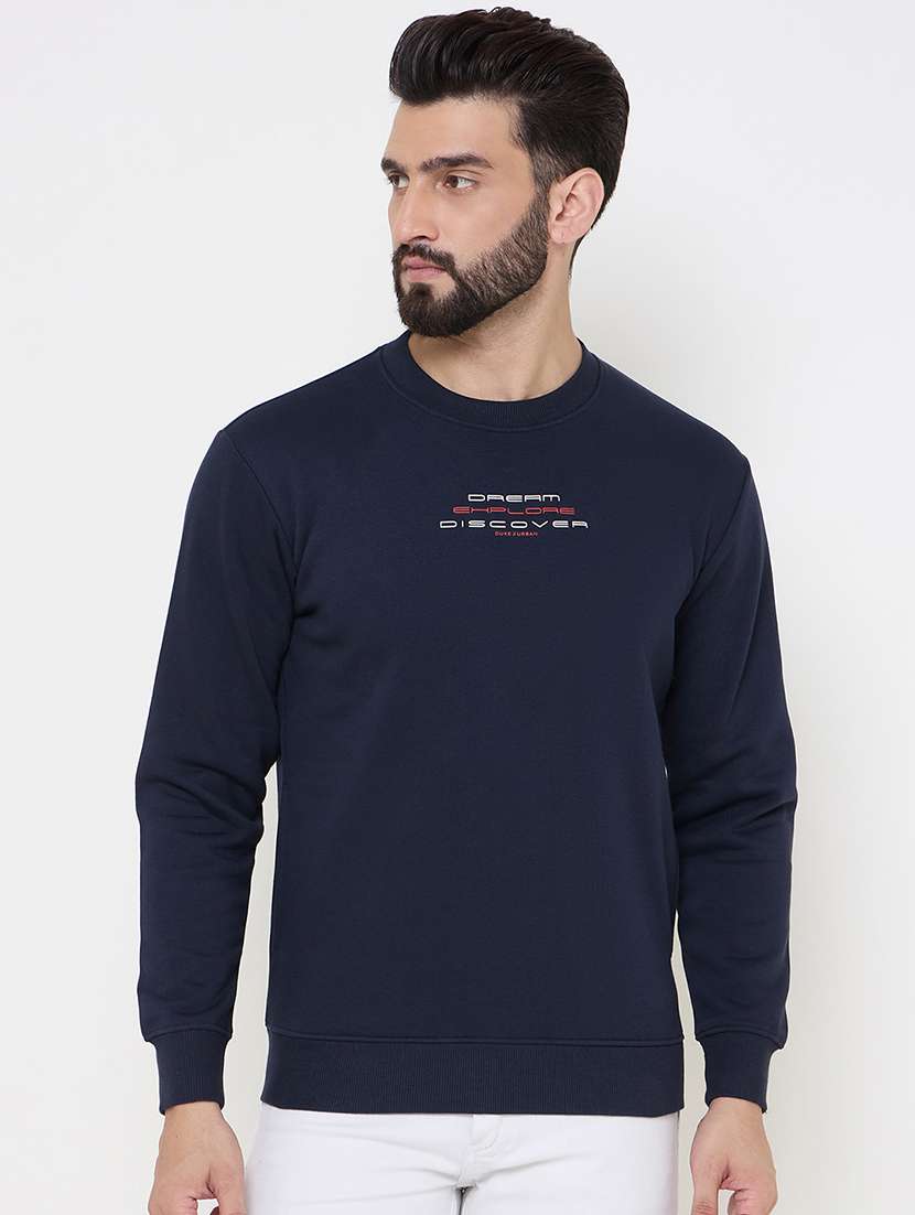 men long sleeves chest print sweatshirt - 21686420 -  Zoom Image - 0