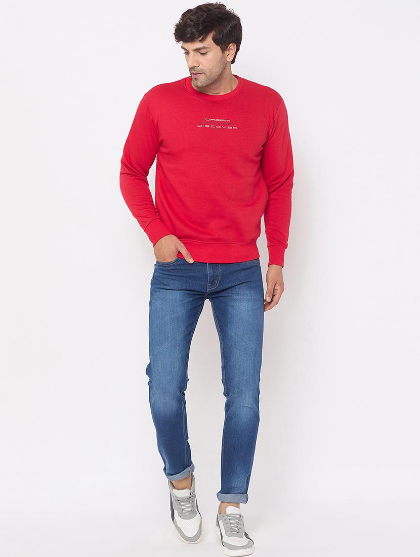 men long sleeves chest print sweatshirt - 21686422 - Standard Image - 3