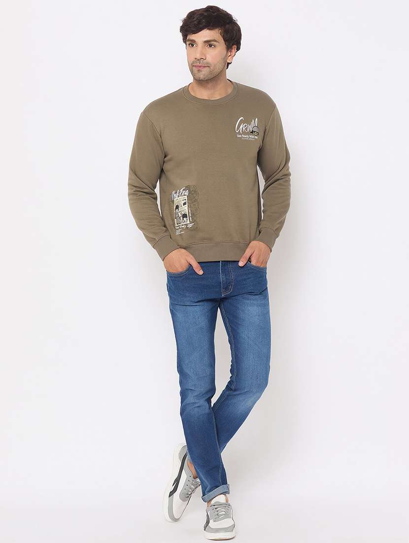 men long sleeves placement print sweatshirt - 21686424 -  Standard Image - 3